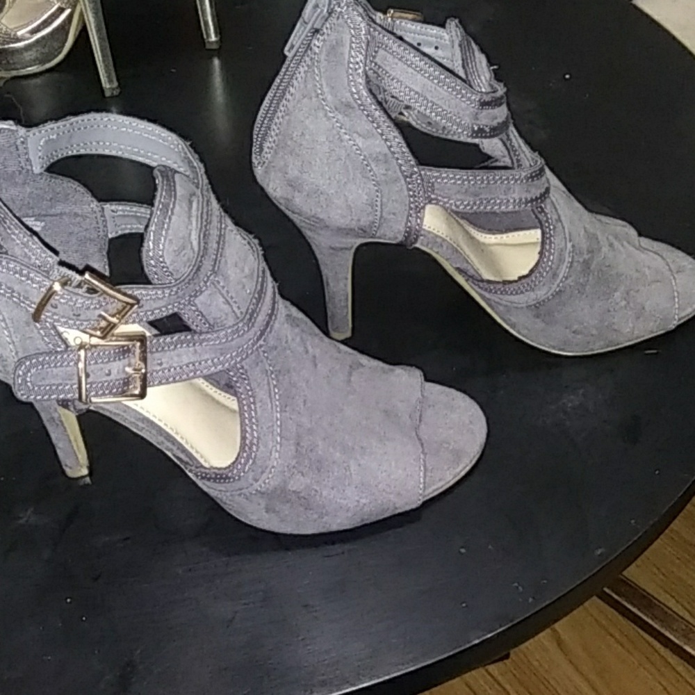 COPY - Grayish / military green heeled boots (2/$25)